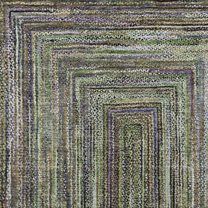 HomeRoots 8' X 10' Geometric Area Rug in Olive Green, Lavender & Fern - Washable, Durable for Indoor/Outdoor Use 618928