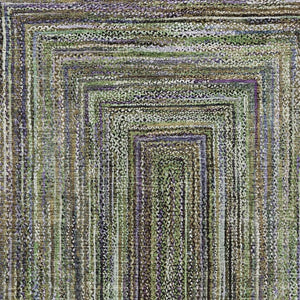 HomeRoots 10' Geometric Olive Green & Lavender Indoor/Outdoor Area Rug - Washable, Stain-Resistant, Durable! 618930