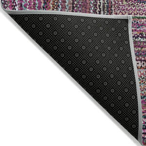 HomeRoots 5' Stylish Pink Mauve & Teal Blue Geometric Washable Area Rug for Indoor/Outdoor Use, 5x8 ft 618932