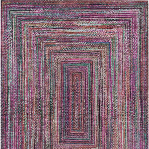 HomeRoots 8' X 10' Modern Pink Mauve & Teal Blue Geometric Area Rug - Durable, Washable & Versatile for Indoors/Outdoors 618934