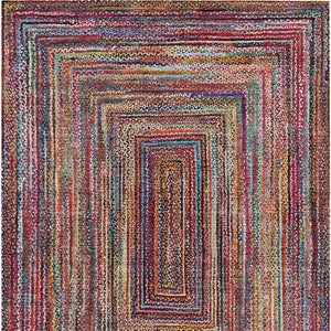 HomeRoots 10' X 14' Rust Blue and Gold Geometric Area Rug - Durable, Washable for Indoor & Outdoor Elegance 618942