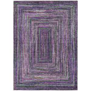HomeRoots 5' Stylish Purple Lavender & Gray Geometric Washable Area Rug for Indoor/Outdoor Spaces - Durable! 618944