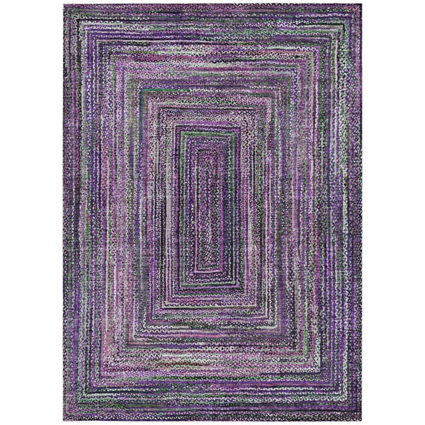 HomeRoots 5' Stylish Purple Lavender & Gray Geometric Washable Area Rug for Indoor/Outdoor Spaces - Durable! 618944