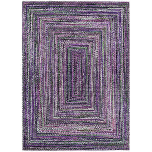 HomeRoots 5' Stylish Purple Lavender & Gray Geometric Washable Area Rug for Indoor/Outdoor Spaces - Durable! 618944