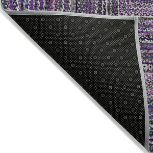 HomeRoots 10' Modern Purple Lavender & Gray Geometric Area Rug - Washable, Durable for Indoor & Outdoor Use! 618948