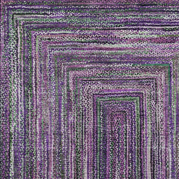 HomeRoots 10' Modern Purple Lavender & Gray Geometric Area Rug - Washable, Durable for Indoor & Outdoor Use! 618948