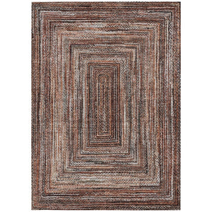 HomeRoots 5' X 8' Terra Cotta Geometric Area Rug – Stylish, Washable, Durable for Indoor & Outdoor Spaces 618956
