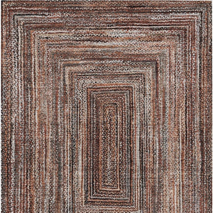 HomeRoots 10' Geometric Terra Cotta and Copper Washable Area Rug for Indoor & Outdoor Spaces, Durable Design 618960