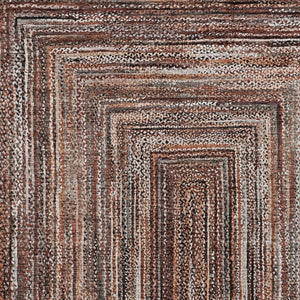 HomeRoots 10' Geometric Terra Cotta and Copper Washable Area Rug for Indoor & Outdoor Spaces, Durable Design 618960