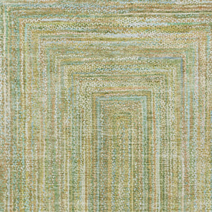HomeRoots 9' X 12' Artichoke Green, Gold & Blue Geometric Washable Rug - Stylish, Durable for Indoor/Outdoor Use 618965