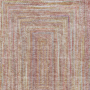 HomeRoots 9' X 12' Stylish Rust Mauve Coral Geometric Washable Rug for Indoor & Outdoor Living Spaces 618971