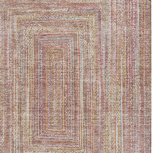 HomeRoots 10' X 14' Geometric Rust Mauve & Coral Area Rug - Durable, Washable & Perfect for Indoor/Outdoor Use! 618972