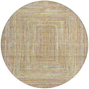 HomeRoots 8' Stylish Tan Beige and Gold Geometric Area Rug - Washable, Durable for Indoor & Outdoor Use! 618975
