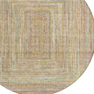 HomeRoots 8' Stylish Tan Beige and Gold Geometric Area Rug - Washable, Durable for Indoor & Outdoor Use! 618975
