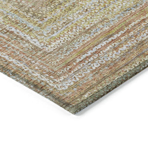 HomeRoots 8' X 10' Tan Beige and Gold Geometric Area Rug - Stylish, Washable, Durable for Indoor & Outdoor Use 618976