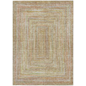HomeRoots 9' X 12' Tan Beige Gold Geometric Washable Area Rug - Stylish, Durable, Indoor & Outdoor Versatility 618977