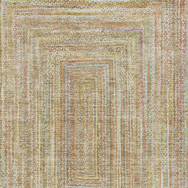 HomeRoots 10' Geometric Tan Beige & Gold Washable Area Rug - Versatile Indoor/Outdoor Decor for Any Space 618978