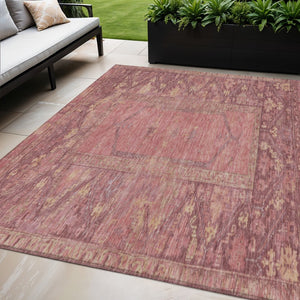 HomeRoots 5' X 8' Blush Pink Oriental Rug – Washable, Durable, Stylish for Indoor & Outdoor Living Spaces! 618986