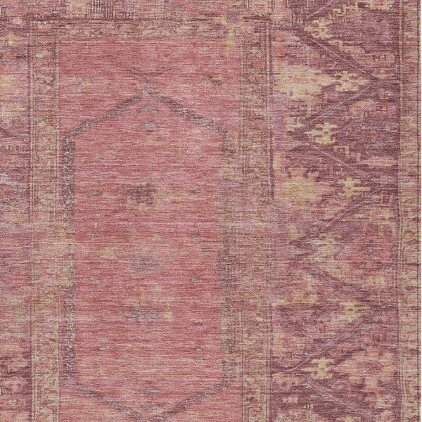 HomeRoots 8' X 10' Elegant Blush & Pink Oriental Washable Rug - Perfect for Indoor & Outdoor Living Spaces! 618988