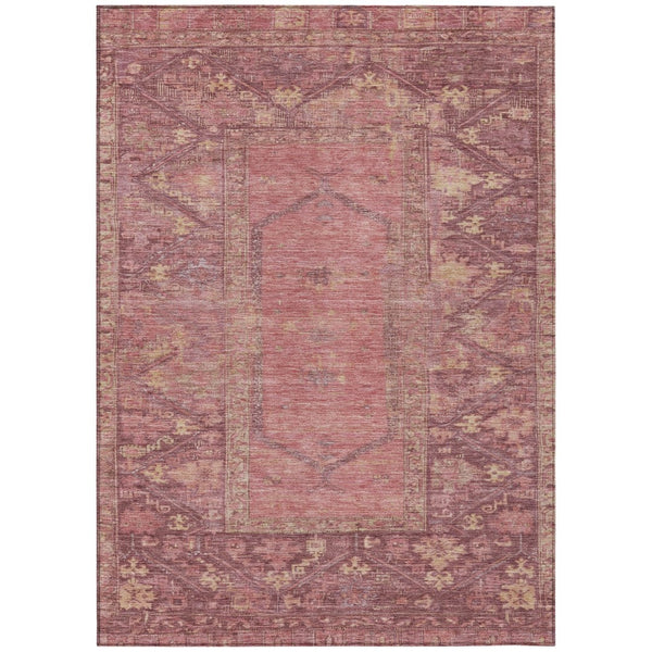 HomeRoots 10' Blush & Pink Oriental Area Rug - Washable, Durable & Stylish for Indoor/Outdoor Spaces! 618990