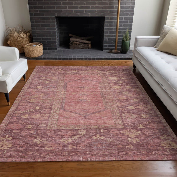 HomeRoots 10' Blush & Pink Oriental Area Rug - Washable, Durable & Stylish for Indoor/Outdoor Spaces! 618990