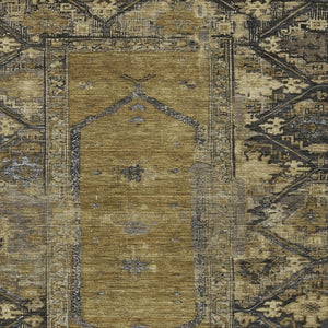 HomeRoots 10' Brown and Charcoal Oriental Washable Area Rug for Indoor/Outdoor Use - Durable & Stylish Décor 618996