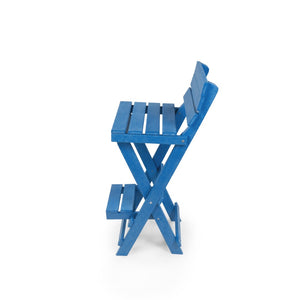 English Elm Harbor Point Recycled Hdpe Outdoor Folding Bar Stool Patio Deck All Season Seating Blue B2745P409654