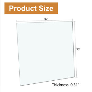 English Elm Only Square Tempered Glass Table Top Heat Resistant Clear Surface for Dining W1151P209992