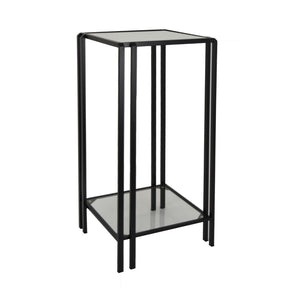English Elm Buckley Black Metal Plant Stand with Mirrored Shelves for Glam Living Room Decor B056P416942