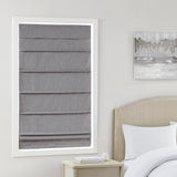 Madison Park Otis Casual Faux Linen Cordless Total Blackout Roman Shade MP40-8184 Grey