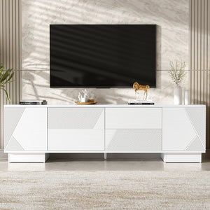 English Elm Vibe Haus Minimalist Media Console with Cabinets and Drawers for Living Room N724P360376K