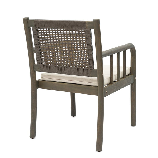 English Elm Stacking Outdoor Wicker Armchair Aluminum Frame Patio Dining Seat Weather Resistant N776P346165G