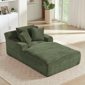 English Elm Oversized Chaise Lounge Chair - Soft Corduroy Sofa For Relaxing, No Assembly, Perfect For Any Space W2339P323759-GIGA
