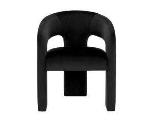 Sunpan Isidore Dining Chair - Contemporary Elegance with Curved Backrest and Clean Lines for Stylish Comfort Abbington Black