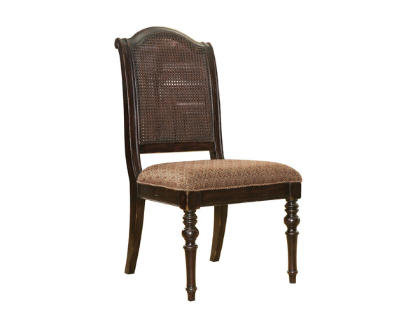 Lexington Isla Verde Colonial Side Chair Open Cane Back Tamarind Wood Tapestry Upholstered Seat 619-880-01
