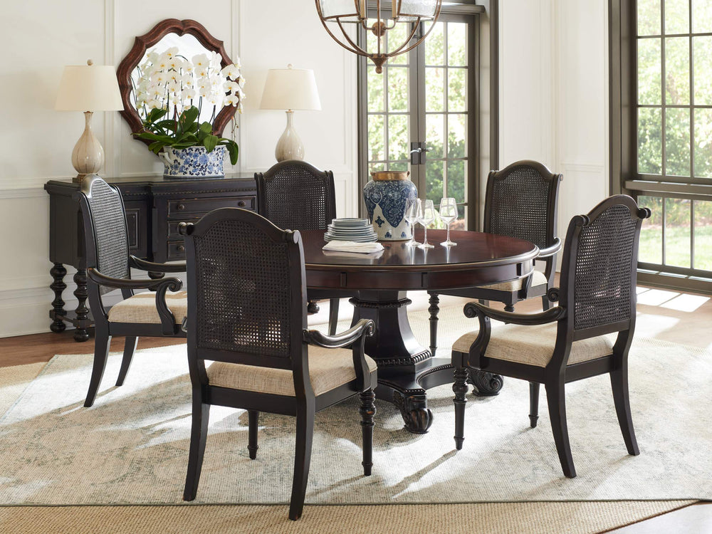 Lexington Isla Verde Cane Back Arm Chair with Tamarind Frame and Tapestry Seat Accent 619-881-683571
