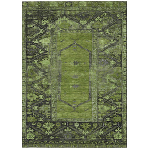 HomeRoots 9' Olive Green & Gray Oriental Area Rug - Washable, Durable for Indoor & Outdoor Use, Easy Care 619013