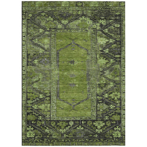 HomeRoots 9' Olive Green & Gray Oriental Area Rug - Washable, Durable for Indoor & Outdoor Use, Easy Care 619013