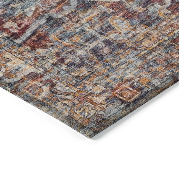 HomeRoots 5' Copper and Ivory Floral Medallion Area Rug – Stylish, Washable, Durable for Indoor & Outdoor Use 619028