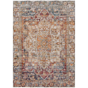 HomeRoots 9' X 12' Copper Floral Medallion Area Rug – Washable, Stain-Resistant, Perfect for Indoor & Outdoor Use! 619031