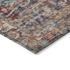 HomeRoots 9' X 12' Copper Floral Medallion Area Rug – Washable, Stain-Resistant, Perfect for Indoor & Outdoor Use! 619031