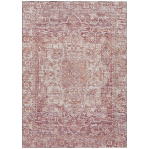 HomeRoots 5' X 8' Elegant Rust and Ivory Floral Medallion Area Rug – Washable, Durable for Indoor & Outdoor Use 619034