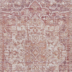 HomeRoots 5' X 8' Elegant Rust and Ivory Floral Medallion Area Rug – Washable, Durable for Indoor & Outdoor Use 619034