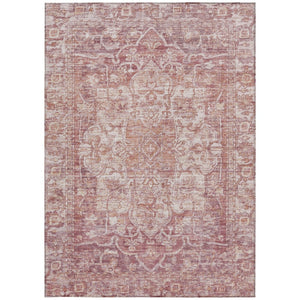 HomeRoots 9' X 12' Washable Rust and Ivory Floral Medallion Rug for Indoor Outdoor Spaces - Durable, Stylish Design 619037