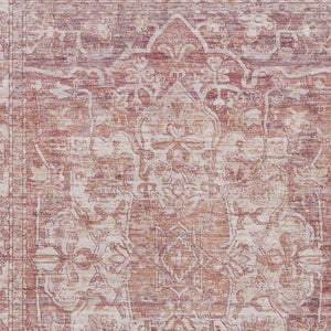 HomeRoots 10' X 14' Elegant Rust and Ivory Floral Medallion Rug – Durable, Washable, Versatile Indoor/Outdoor Decor 619038