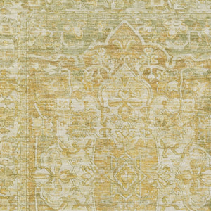 HomeRoots 8' X 10' Tan Gold Ivory Floral Medallion Rug - Stylish, Washable, Durable for Indoor & Outdoor Use 619048