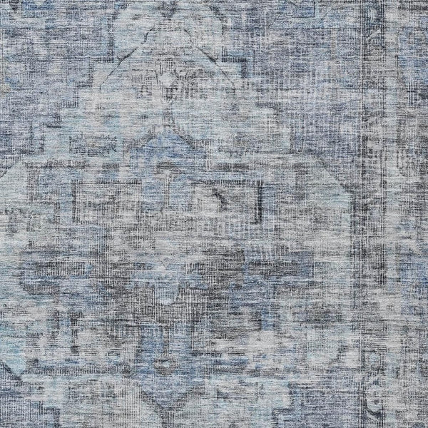 HomeRoots 8' X 10' Stylish Blue Gray Ivory Oriental Area Rug - Machine Washable, Durable, Versatile for Indoors & Outdoors 619072