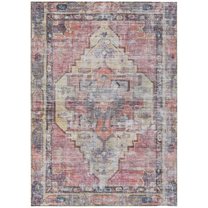 HomeRoots 5' X 8' Durable Oriental Washable Area Rug in Rust Gray & Mauve - Perfect for Indoor & Outdoor Use 619082