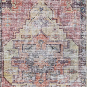 HomeRoots 9' X 12' Stylish Rust Gray and Mauve Oriental Washable Rug for Indoor & Outdoor Spaces, Durable Design 619085