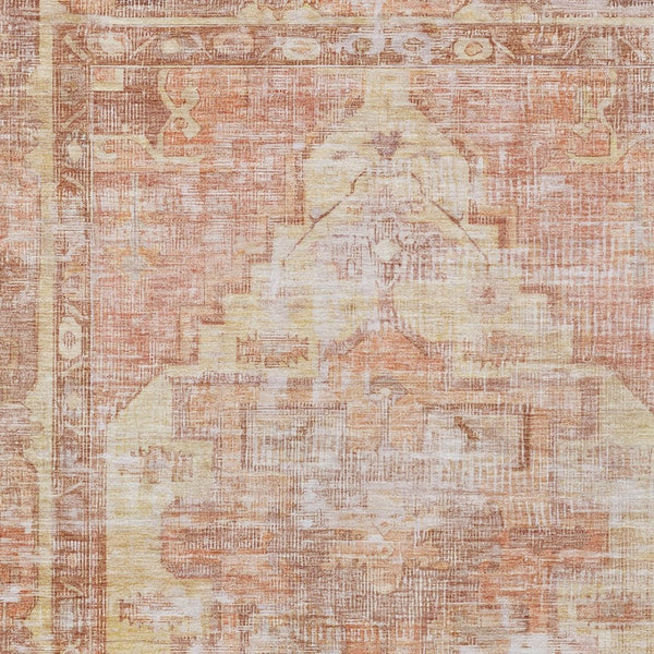 HomeRoots 5' X 8' Terra Cotta Ivory & Wheat Area Rug - Timeless Oriental Design for Indoor/Outdoor Spaces 619094